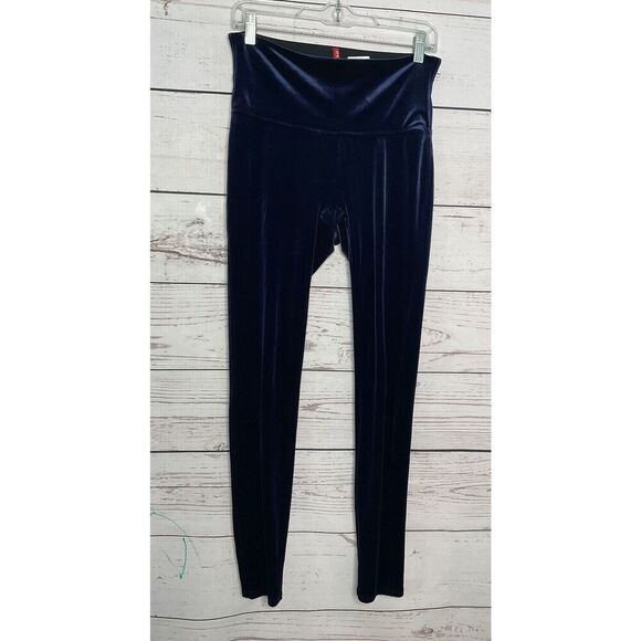 NWOT Spanx Lapis Night Velvet Leggings Stretch Ankle Length Size Large Shapewear - Picture 4 of 11